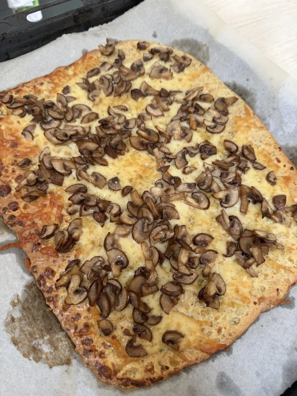 Mushroom pizza that even the kids love