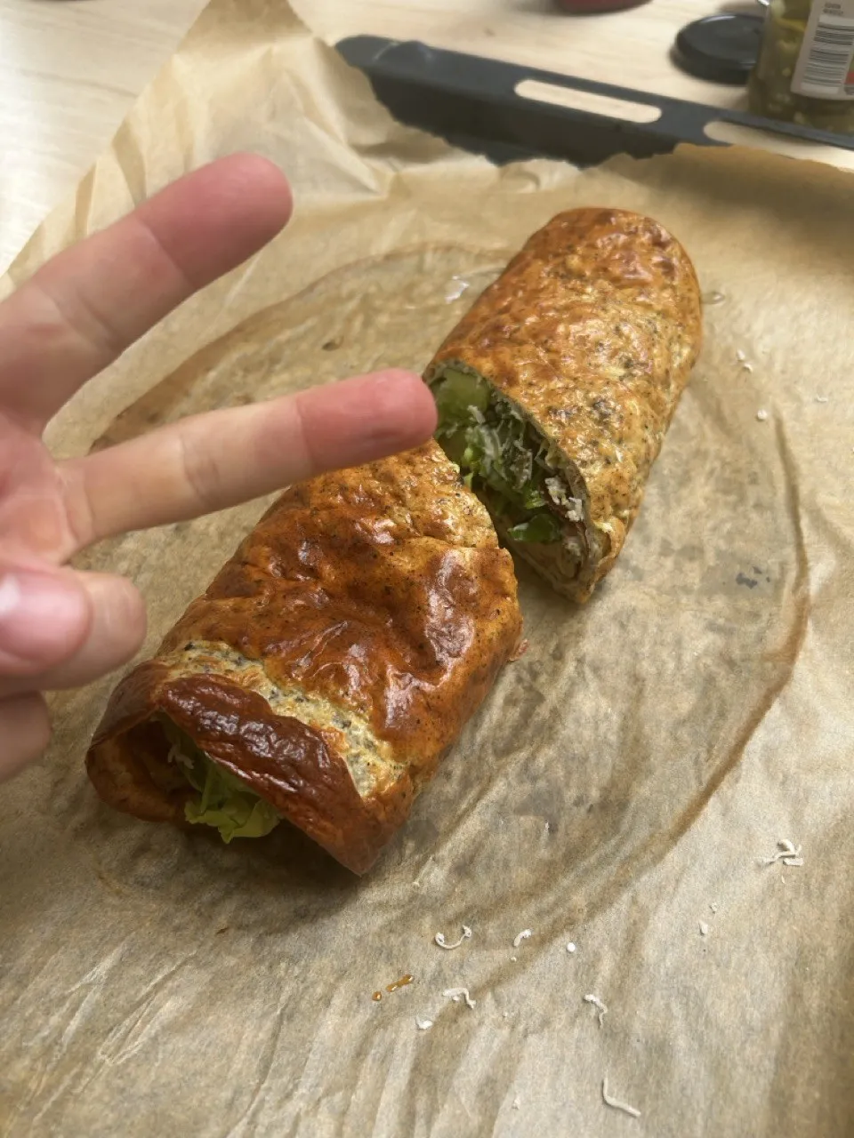 A roll on a protein wrap, a real hunger killer